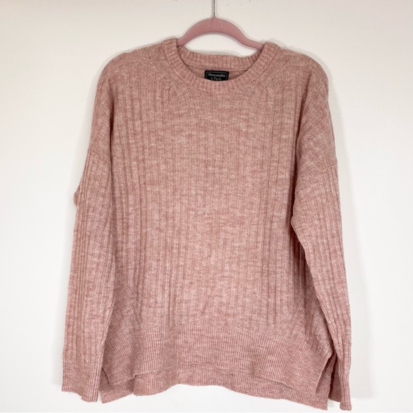 Abercrombie & Fitch Sweater Light Pink Ribbed - Picture 2 of 5